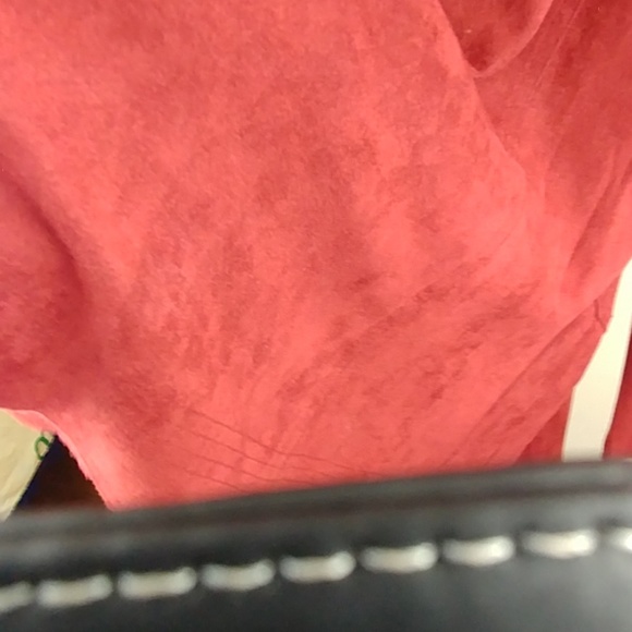 Like NEW V Christina Orange Red Suede Cardigan M - Picture 4 of 7